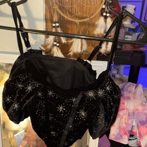 Black star corset top